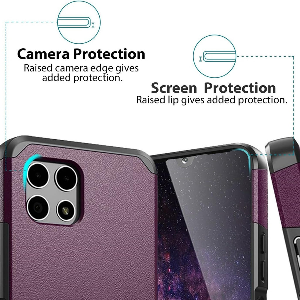 For T-Mobile Revvl 7 5G Phone Case, Dual Layer Hybrid Magnetic Support Shockproof Heavy Duty Cover
