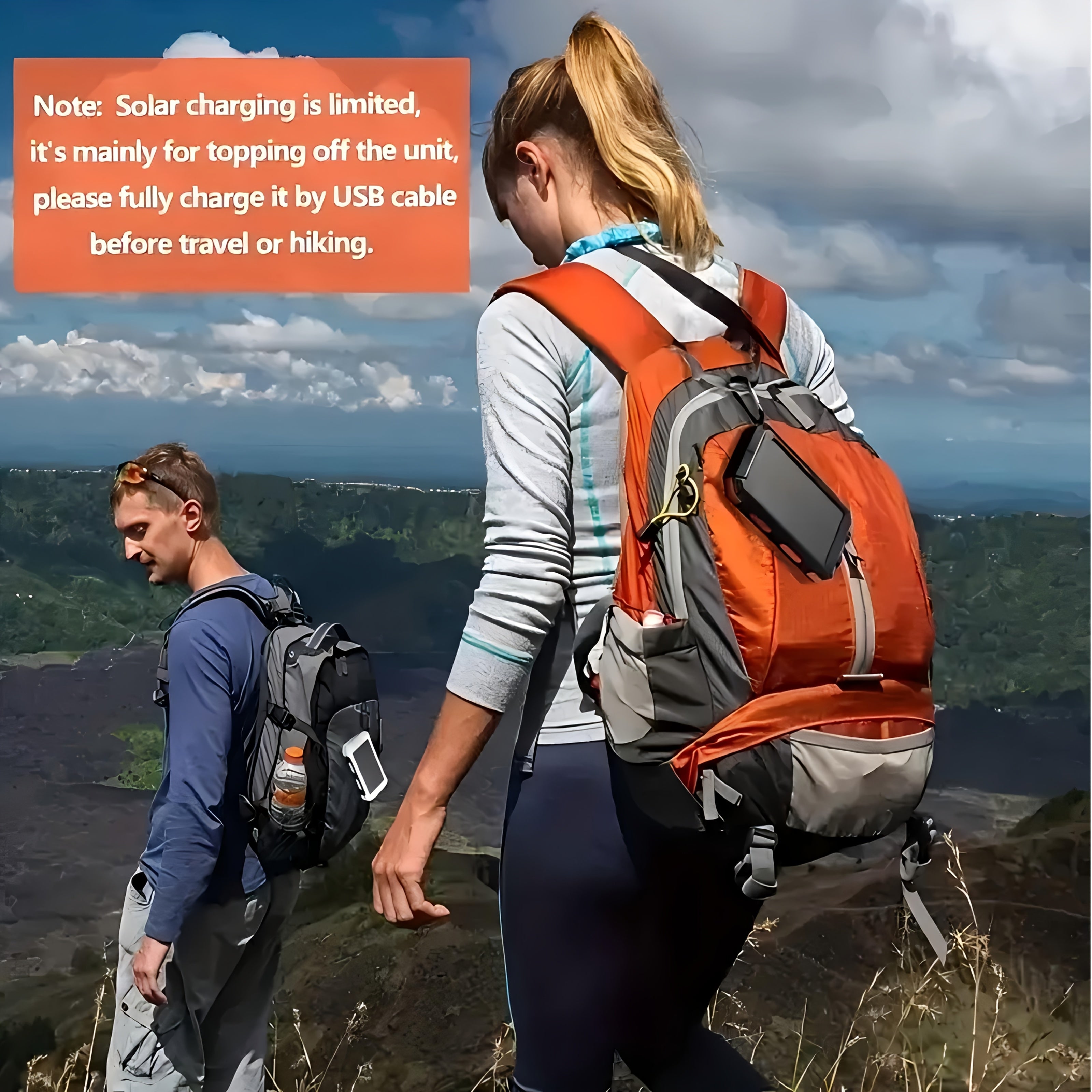 Power-Bank-Solar-Charger 38800mAh USB C & QC3.0 Fast Charging, Dual USB Port, Portable Power Bank with LED Flashlight for All Cell Phones & Electronic Devices, Outdoor Camping Travel