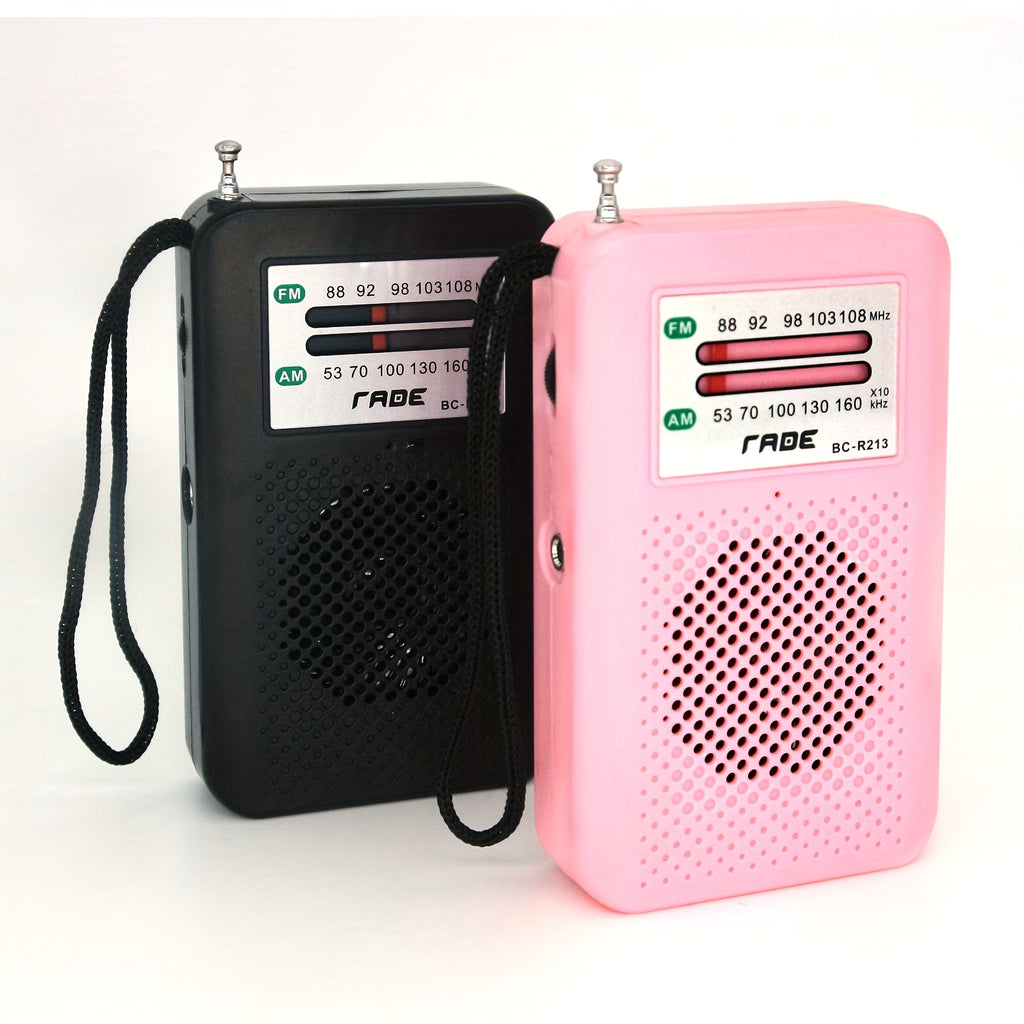 [Portable AM FM Radio] Portable AM FM Radio Speaker, Battery-Powered Handheld Radio W/Manual Tuner, Headphone Jack, Integrated Speaker, Adjustable Antenna, Durable Design And Wrist Strap