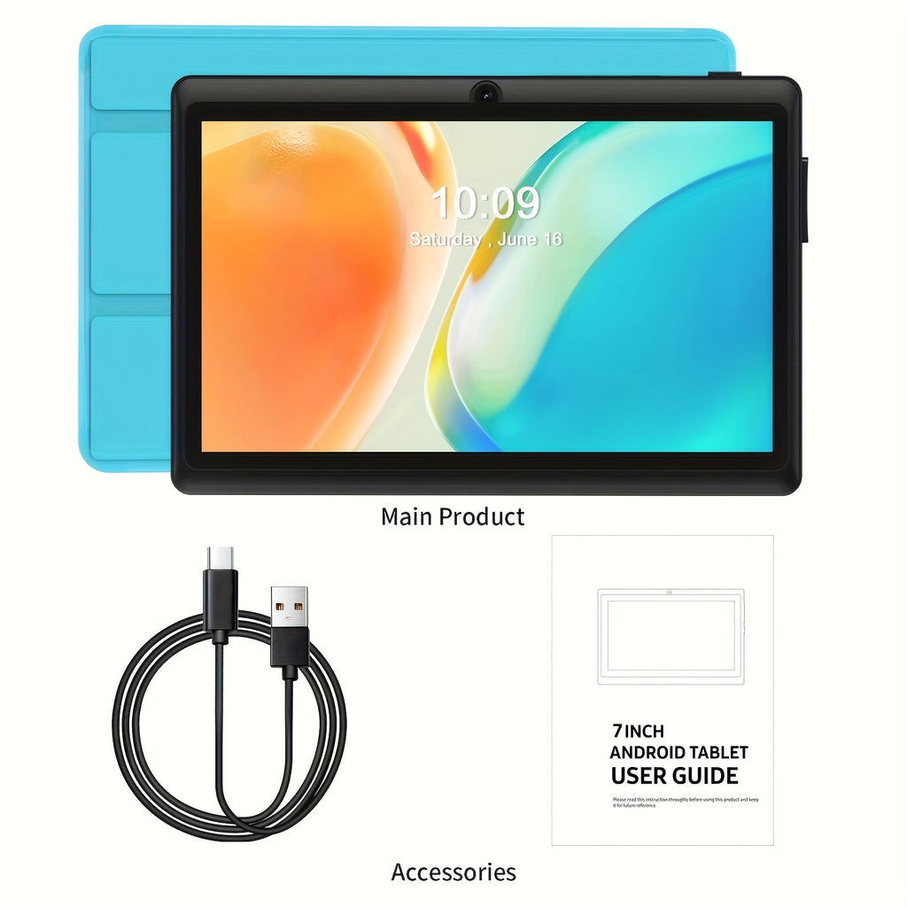 [Android 13 Tablet] PRITOM 7-Inch Android 13 Tablet, 4GB RAM (2GB + 2GB Expandable), 32GB ROM, With Detachable Protective Case, Featuring A Quad-Core Processor, HD IPS Display, Dual Cameras, And Wi-Fi; Includes Protective Case; 2026 New Model