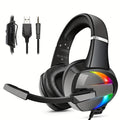 LED RGB Gaming Headsets | Surround Sound | Noise-Canceling Mic | Gaming Headphones for PS5 PS4pcs Laptop | Ergonomic Design | for Gamers & ESports Enthusiasts, Gaming Accessories