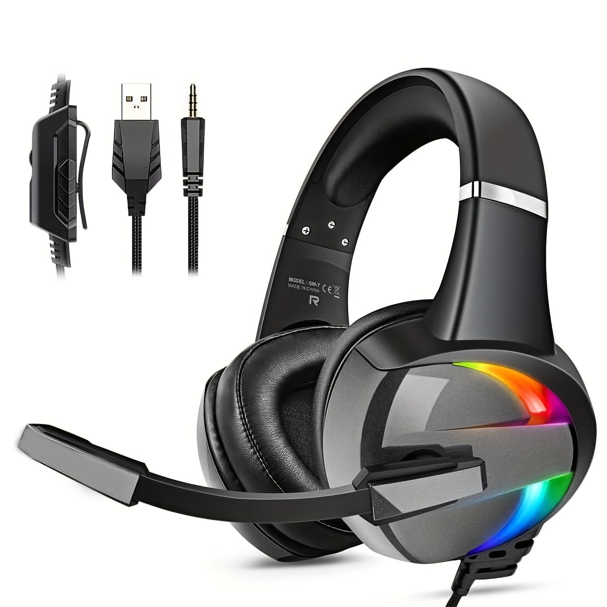 LED RGB Gaming Headsets | Surround Sound | Noise-Canceling Mic | Gaming Headphones for PS5 PS4pcs Laptop | Ergonomic Design | for Gamers & ESports Enthusiasts, Gaming Accessories