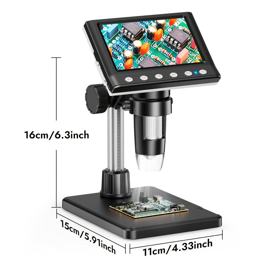 4.3" Coin Microscope, IPS Digital Microscope for Adults, Coin Magnifier with 8 LED Lights, Windows Compatible, Include 32GB Memory Card