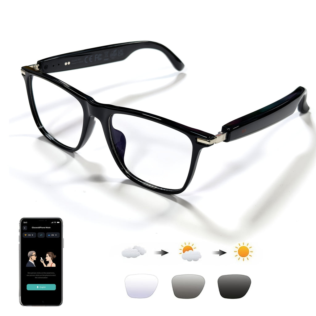 OICIIDO New AI Smart Glasses Support Real-time Translation for 160+ Languages And Video Translation. Equipped with Chat GPT System. Multifunctional Audio Glasses for Men And Women. Built-in Microphone And Speaker. HD Voice Calls And Hi-Fi Music