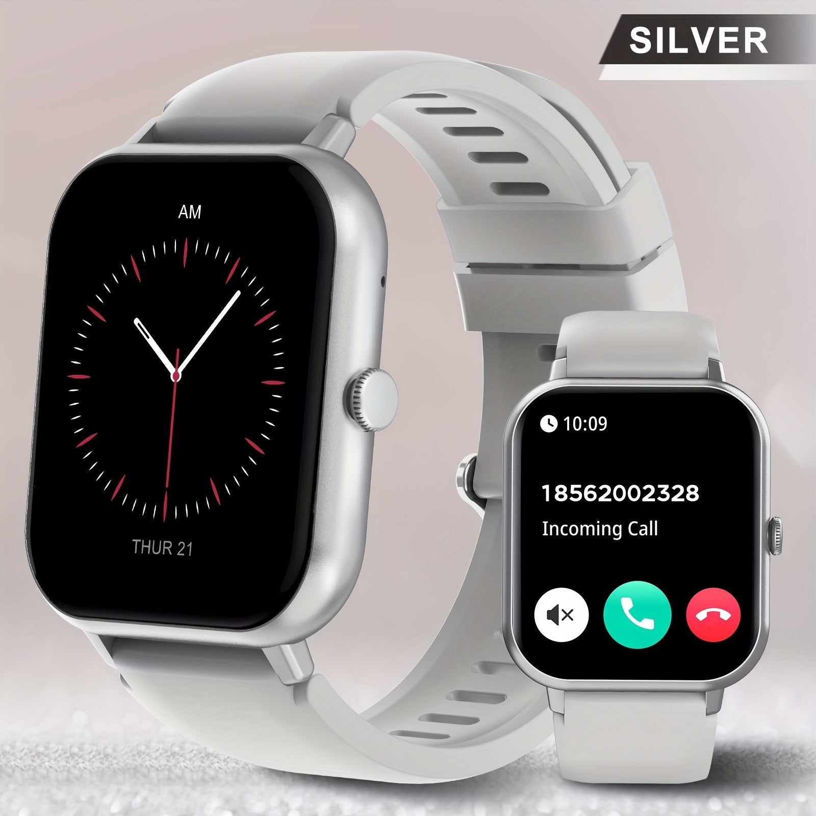Smart Watch Compatible for iPhone & Android with 1.83” HD+ Full Touch Screen, Wireless 5.2, Wireless Calling, Step Tracker, Distance & Calorie Counter, Compatible Smart Wristband for Men & Women - Unisex Fitness Watch Gift