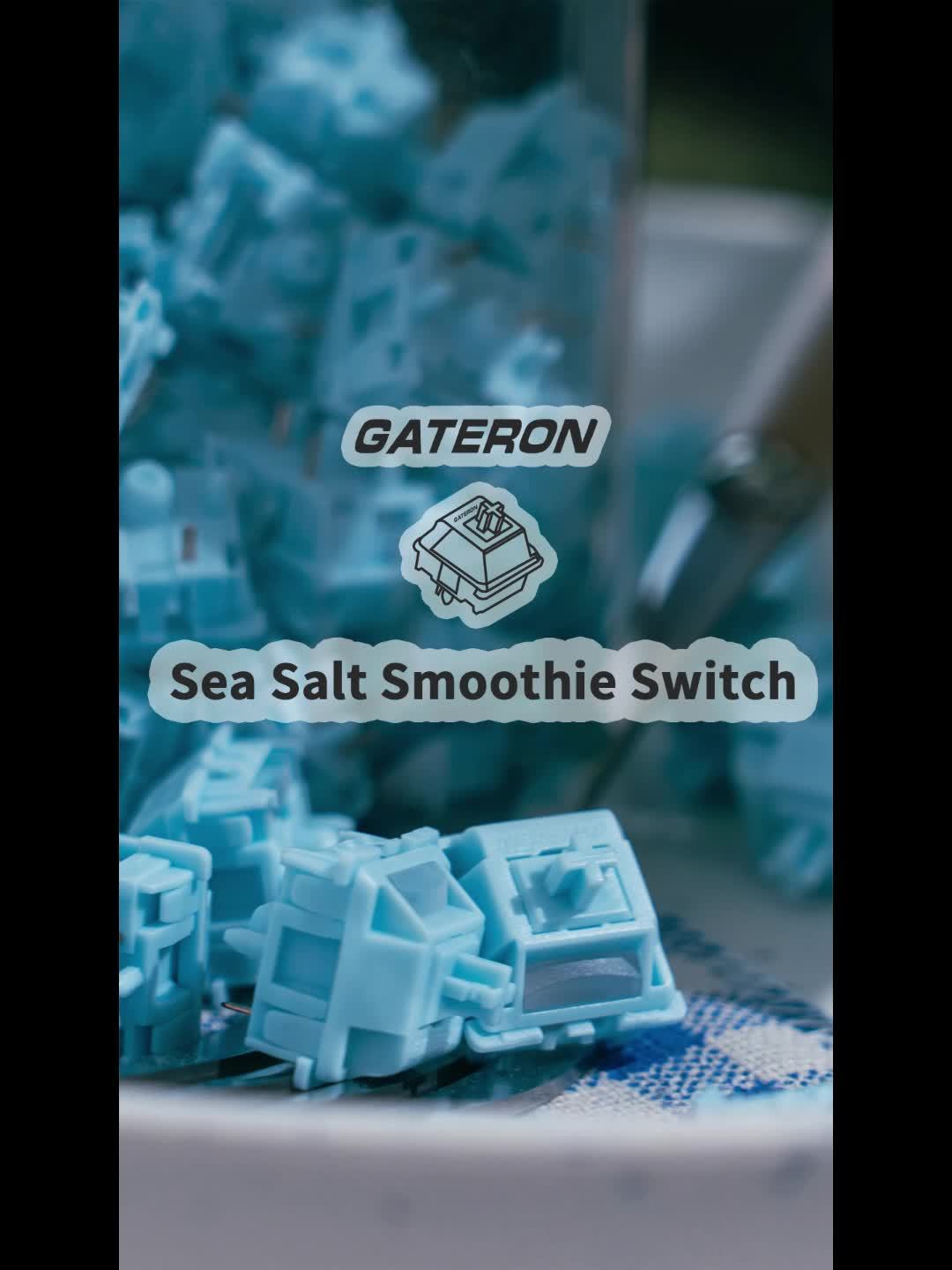 GATERON Sea Salt Smoothie Keyboard Switches Linear 45gf Full POM Material Pre-lubed 5-Pins Key Switches for MX Mechanical Keyboard