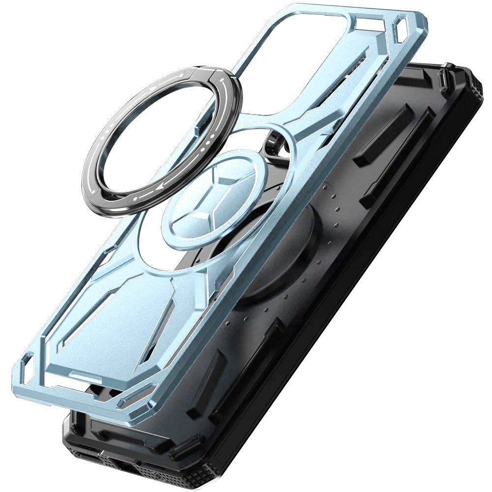 For Motorola Moto G Power 5G 2025 Phone Case, with Tempered Glass Screen Protector, Magnetic Circle Protective 360 Rotatable Magnetic Ring Stand Cover
