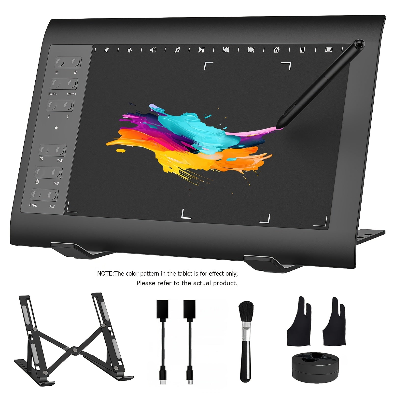 10X6 Inch Graphics Drawing Tablet with 8192 Pressure Levels - Features Tilt Function, 12 Shortcut Keys, And a Battery-Free Stylus, Compatible with Windows Pcs And Android, Ideal for Digital Art, Graphic Design, And Online Teaching