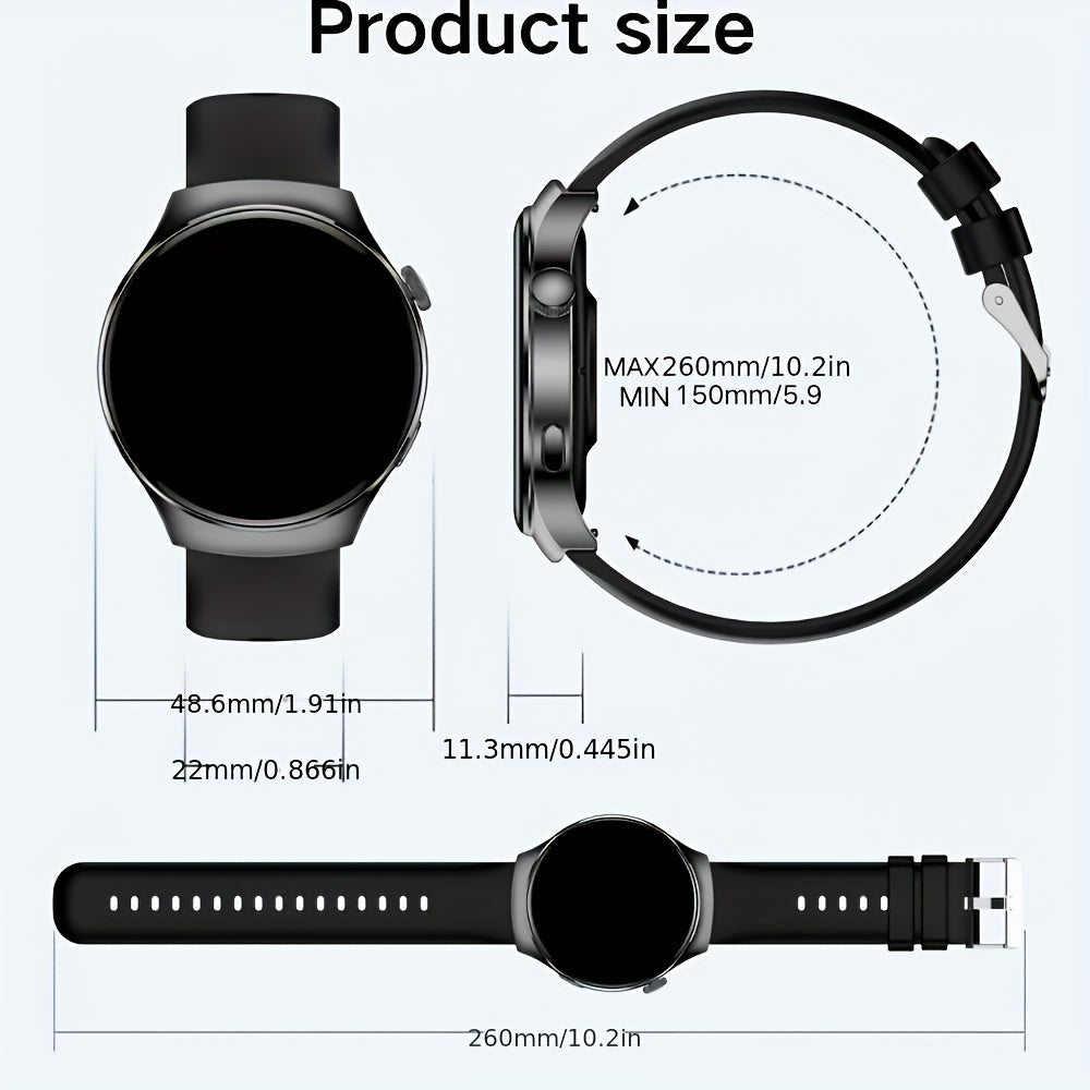 Watch 4 Pro Smart Watch Wireless Call, Smartwatch for Men Women, Weather Alerts, Music Playback Control, Message Notifications, Step Counter, Calorie Tracking, Men'S Business Style Smart Watch, Compatible with Android And Iphone