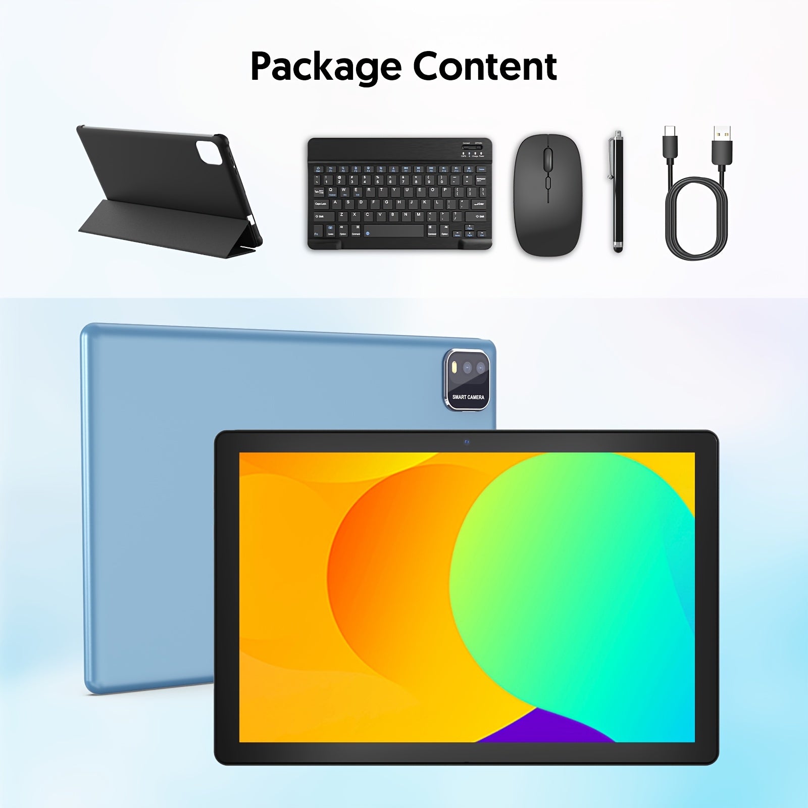 Android 15 Tablet Latest Tablets, 10 Inch Tablet 12(3+9)GB RAM 64GB ROM 1TB Expand, 6000mAh Battery 2 In 1 Tablet With Optional Keyboard, Case, Stylus, 4-Core Tablet PC, WiFi, 2MP+8MP Dual Camera, 1280 * 800 FHD IPS Screen