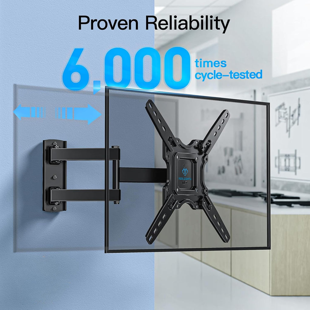 Up To 66/77Lbs Full Motion Tv Wall Mount For Most 26-55/26-60 Inch Tvs | Stainless Steel Wall Mount Tv Bracket With Swivel & Extension Arm, Tilt, Leveling, Max Vesa 400X400Mm