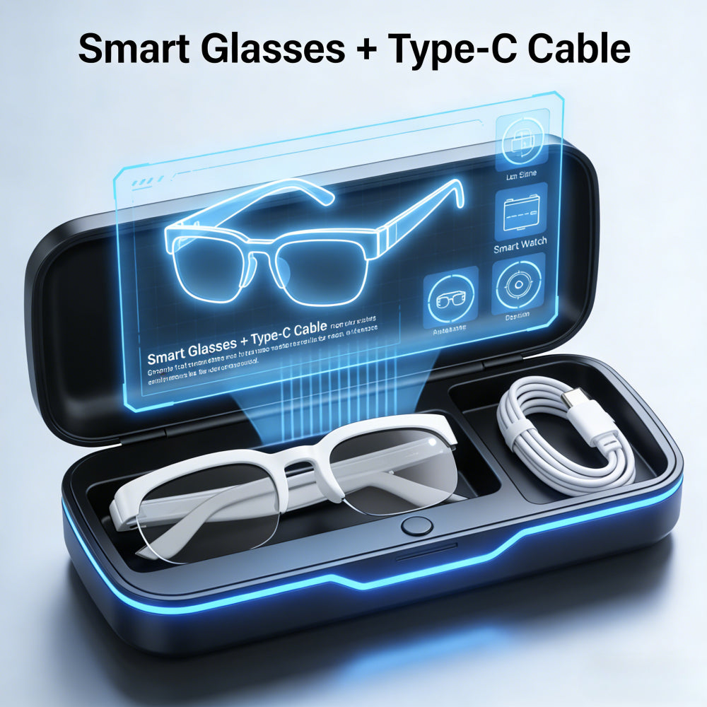 2026 New AI Smart Glasses, These Glasses Offer Real-Time Translation Across Various Languages. They Are Innovative Audio Glasses Featuring Integrated Microphones And Speakers, Designed For Wireless Music Playba Mother'sDayGifts