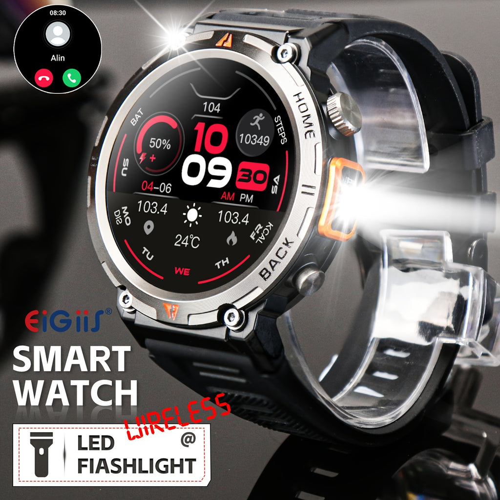 Smart Watch for Men, Wireless Answer Make Calls, Message Notification, HD Touch Smartwatch, Step Counter Sports Smart Watch, Compatible with iPhone and Android Phones