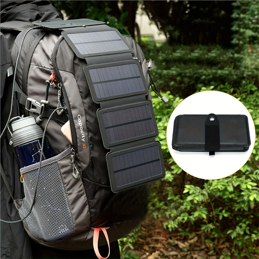 Portable Folding Solar Panel with USB Port - Ideal for Outdoor Trips, Hiking And Camping, Charges Cell Phones, Tablets, Fans And Flashlights,