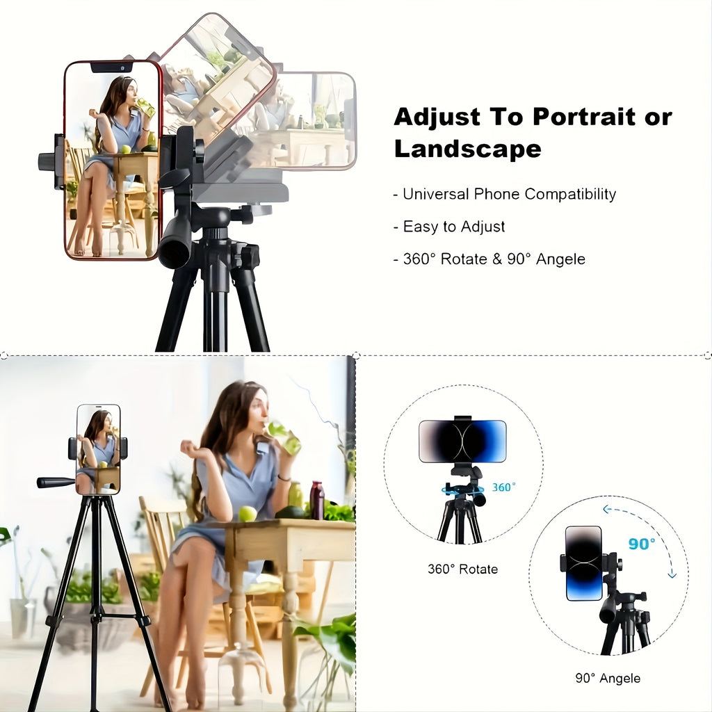 ZOMEI 55 "Professional Mobile Photography Tripod - Mobile Phone And Camera Dual-purpose Tripod - Travel Tripod - Action Camera Tripod - Professional Camera Stand, Handbag, Suitable for iPhone, for Android Phone, for Mirrorless Camera, Black