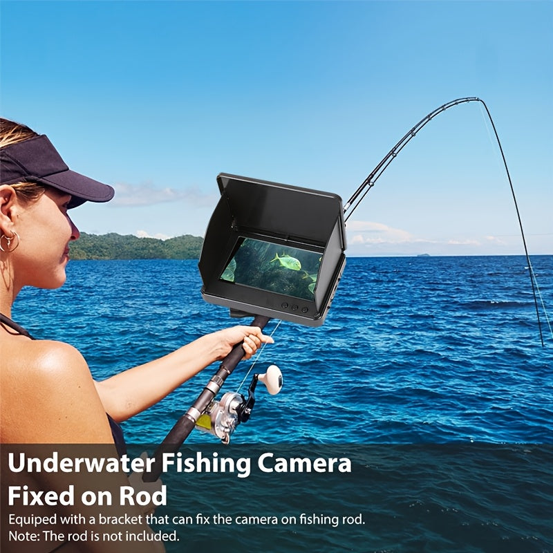 XHJ Upgraded Portable 4.3-Inch High Definition Underwater Fishing Camera with Triple Light Shielding And Night Vision, HD Camera And Bait Monitor, Complete Fishing Kit