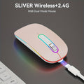 Cimetech Wireless Mouse, Slim Rechargeable Silent Mouse, LED Computer Mice with Dual Mode, Compatible with Ipad, Laptop, PC, Mac, Windows