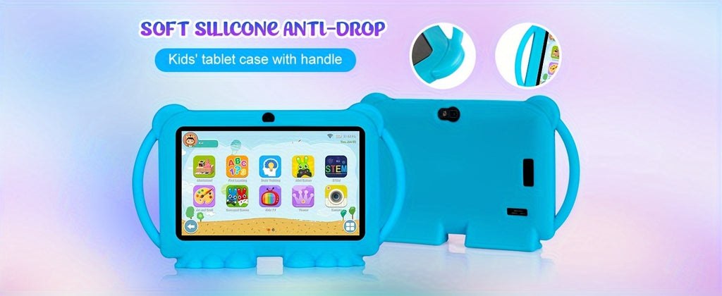 7 Inch Tablet for Kids, 32GB ROM 2GB RAM Android 14.0 Tablet with 2.4G Wifi, GMS, Eye Protection Screen, Parental Control, Education APP, Dual Camera, Shockproof Case, Games, Tablet, Pad