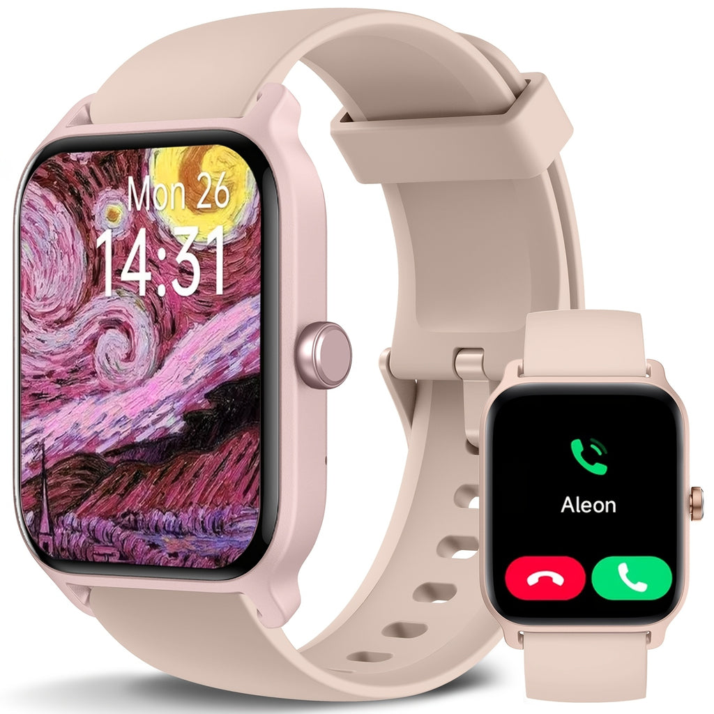 [Mother's Day Gift] Mother's Day Gift, FAWEIO Women's Smart Watch, Men's Wireless Calling, 1.8-inch HD Touchscreen, Fitness Tracker, 100+ Sports Modes, Built-in Alexa Smartwatch, Suitable for iPhone and Android
