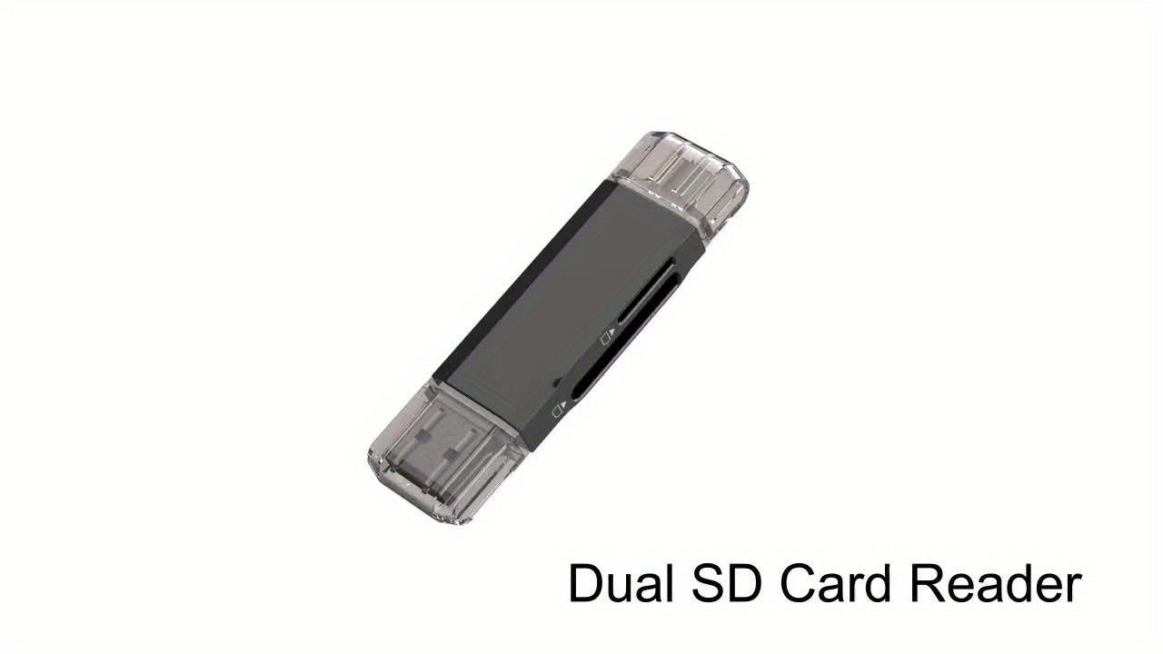 Dual USB-A & USB-C to Micro/SD/SDHC/SDXC High-Speed SD Card Reader - USB- Compact Memory Card Adapter Suitable for PC, Laptop, Smartphone, Tablet