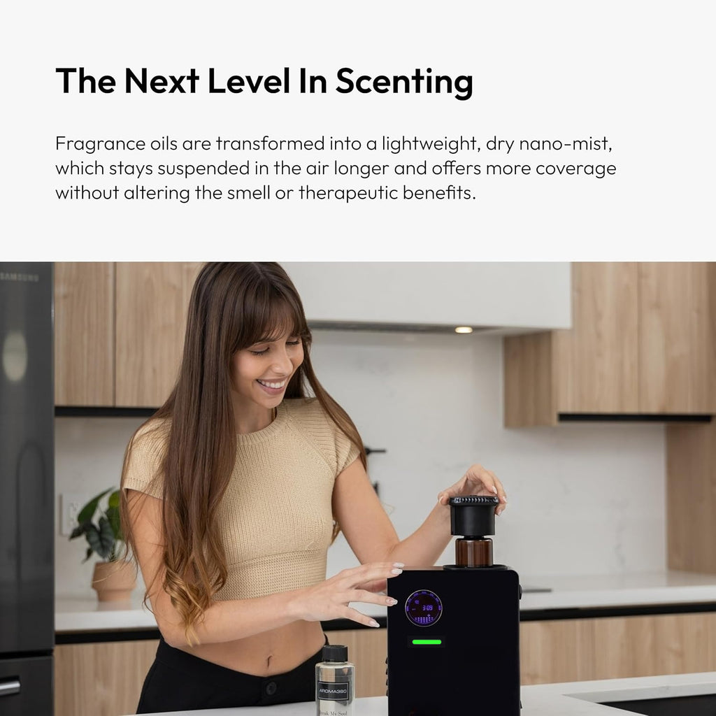 GOANDO Scent Diffuser with App & Programmable Timer - Essential Oil Diffuser (No Refills Included), Waterless Operation, Cold Air Fan System, Heatless Diffusion, for /Office, Compatible for Spaces up to 2500 Sq Ft