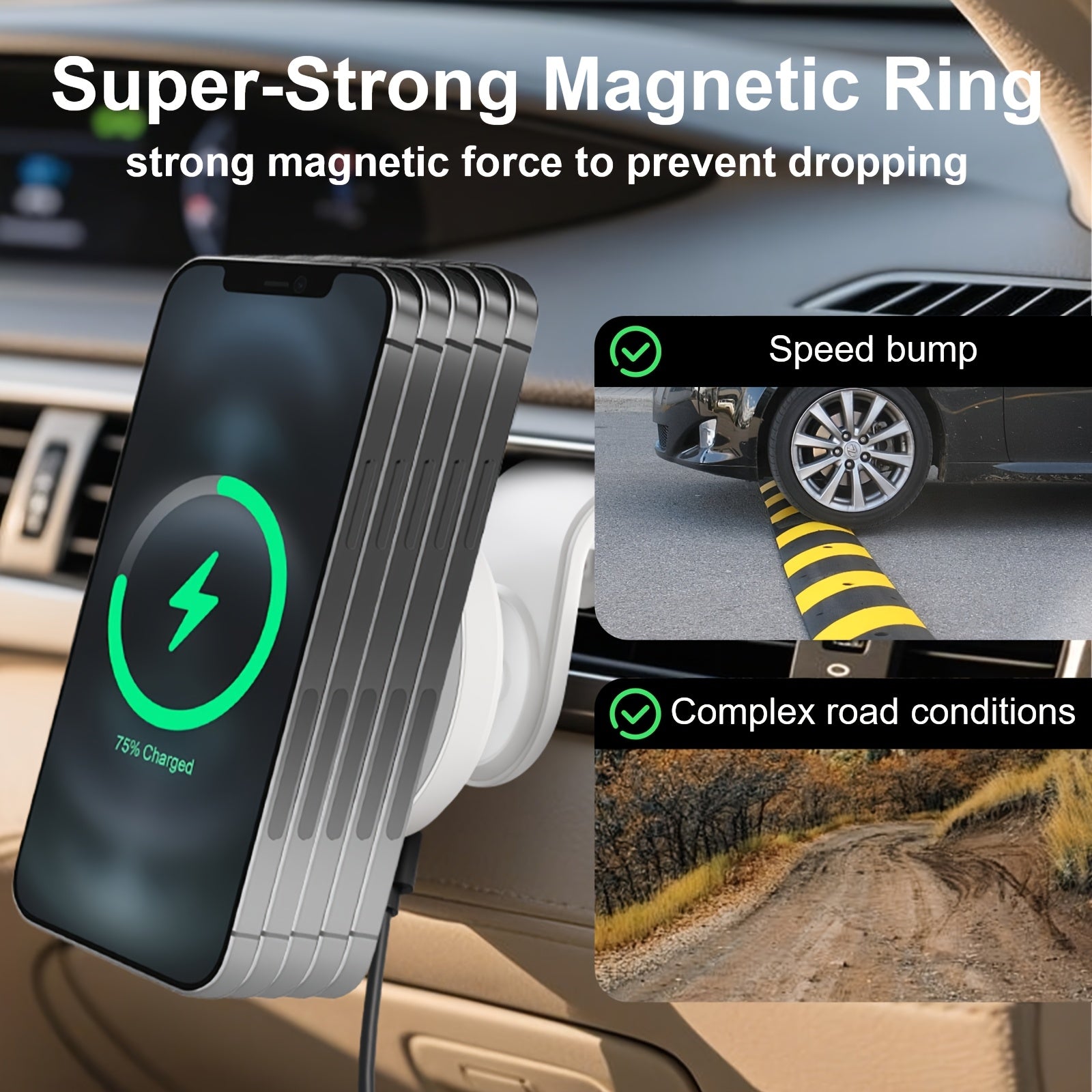 Magnetic Universal Car Phone Holde, 15W Max Fast Wireless Car Charger Mount, Air Vent Holder for iPhone 17/17 Air 16/16 Pro/16 Plus/16promax/15/14/13/12 Series, for Samsung Galaxy And Multiple Devices, Adjustable Viewing Angle, Christmas Gifts