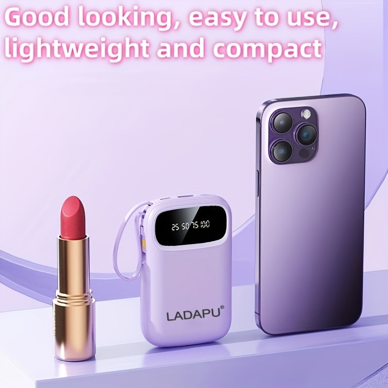 10000mAh Pocket Size Mini Cute 5W Slow Charging/15W Fast Charging/22.5W Super Fast Charging Portable Cartoon Power Bank, Small Size Large Capacity High Appearance, Built-with 3 Cables, High-Speed Rechargeable Battery, Travel Must Have, for iPhone