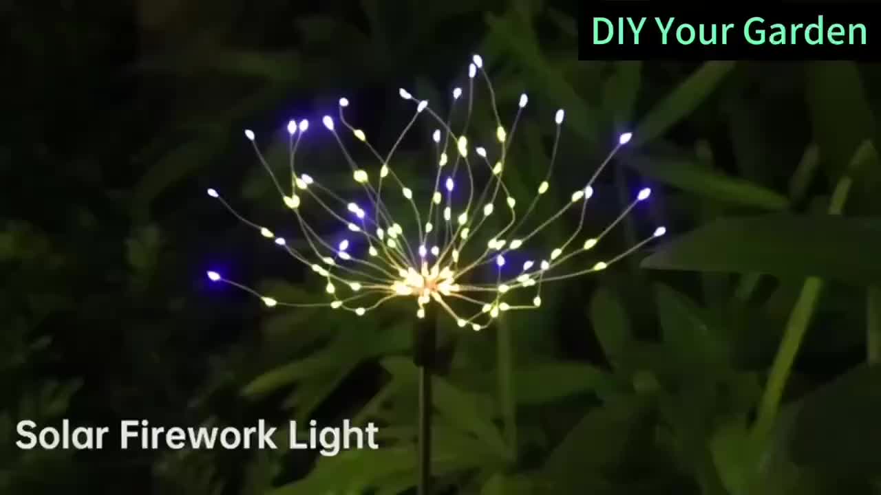 420LED Solar Garden Lights Solar Firework Lights, 8Mode Lighting Solar Lights Outdoor Intelligent Light Smart Sensor Switch for Garden Patio Walkway Pathway Party Wedding Decorative 360/200/60LED