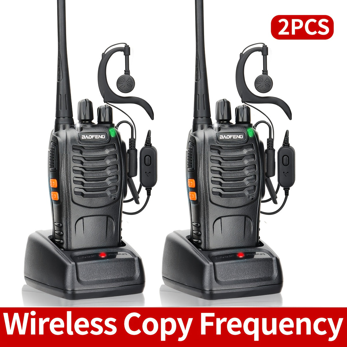 [Walkie Talkies for Camping] Baofeng Long Range Walkie Talkies for Adults With Earpieces, 16 Channel Rechargeable Handheld Two Way Radio Walky Talky With Flashlight VOX for Adventure Family Camping Hiking Skiing Cruise (1/2/4/6/8/10 Pack)