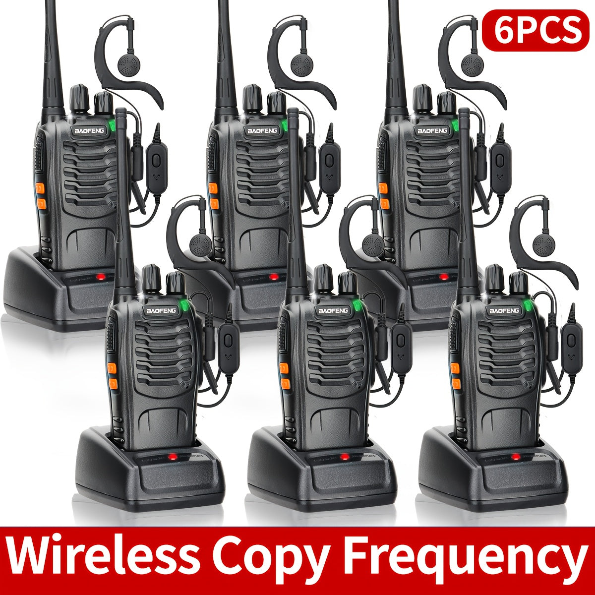 [Walkie Talkies for Camping] Baofeng Long Range Walkie Talkies for Adults With Earpieces, 16 Channel Rechargeable Handheld Two Way Radio Walky Talky With Flashlight VOX for Adventure Family Camping Hiking Skiing Cruise (1/2/4/6/8/10 Pack)