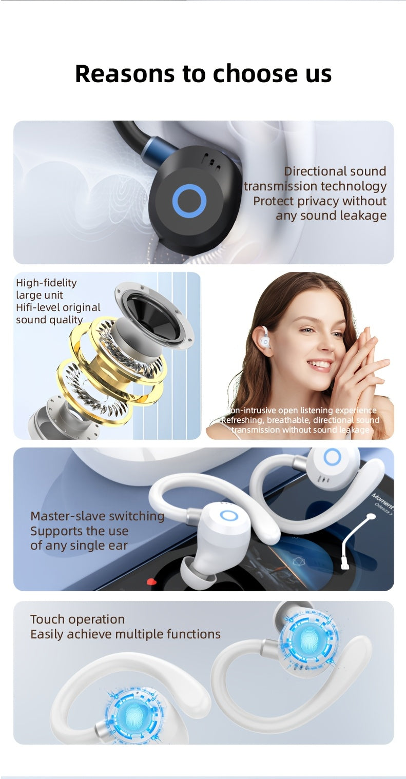 2026 New Wireless Earbuds Hi-Fi Stereo In-Ear Headphones Long Battery Life LED Digital Display Touch Control Noise Canceling Fast USB Charging Sport Gaming Headset Lightweight Fashion Earphones for Commute And Gamers
