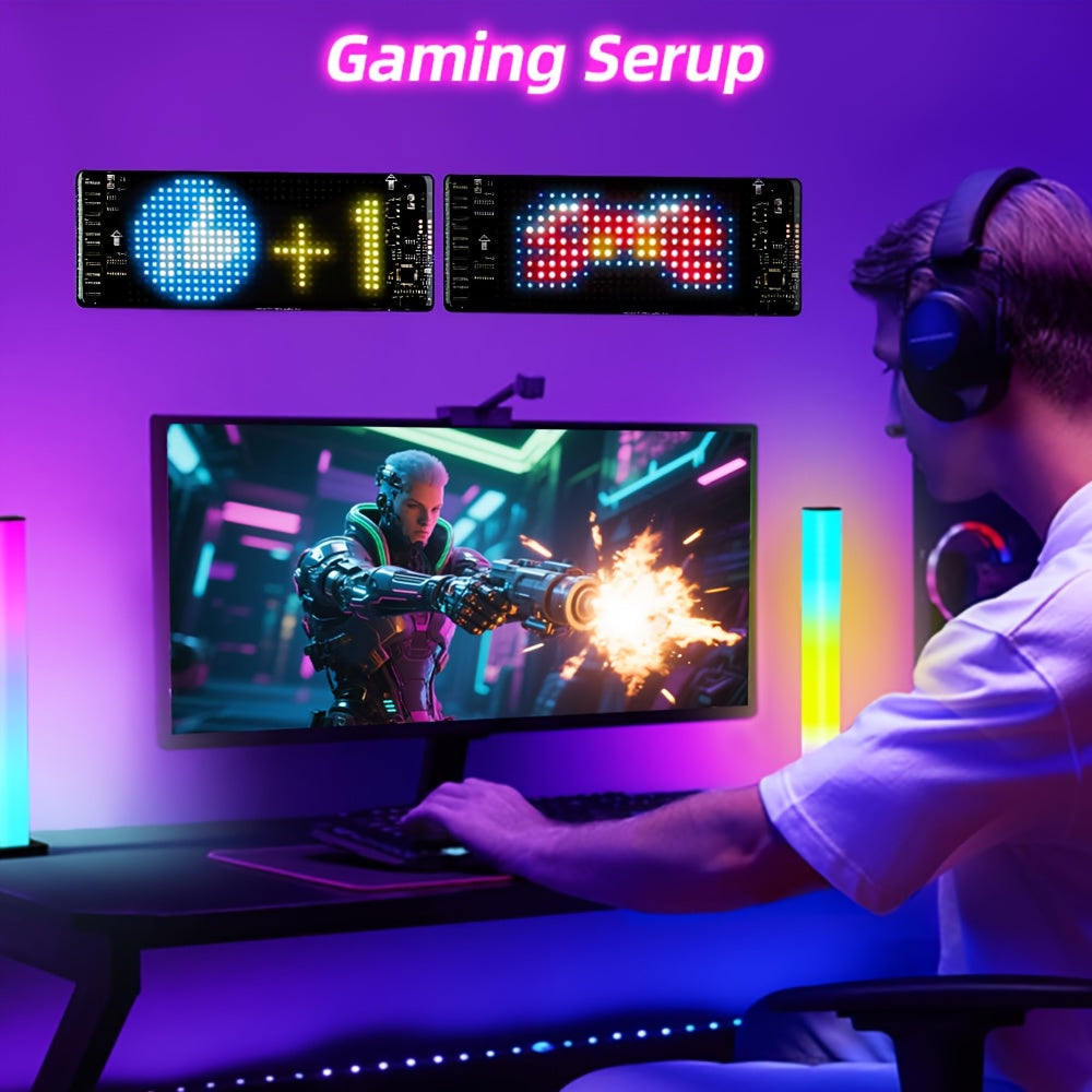 Programmable Flexible LED Display | Colorful Pixel Wall Art, App Control, Text and Pattern, Suitable for Store Signage, Car Window Decoration, Game Room Lights | Wall Mount, USB Powered, Non, Timer and Dimmable Features