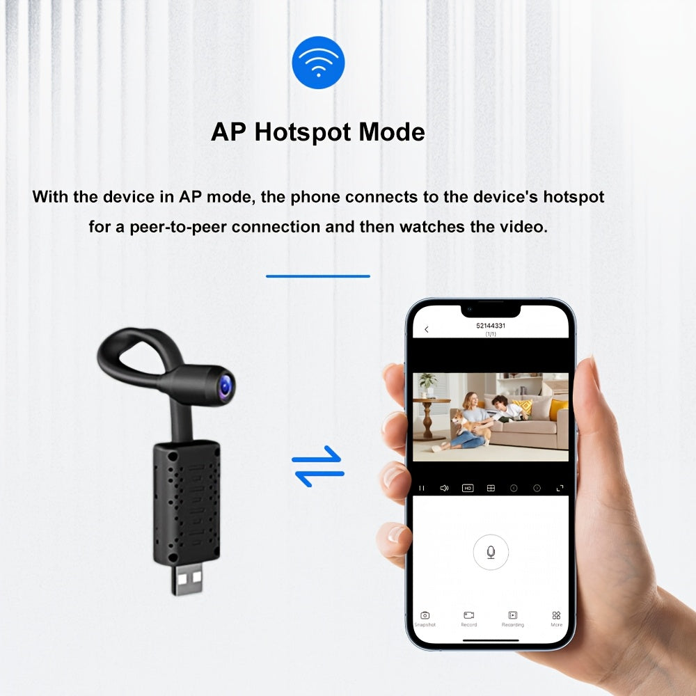 3PCS 2.4G Full HD 1080P Security Camera Set, Motion Detection And Audio Recording Function, Built-in Hotspot In Camera, Supports No WiFi Close Range Real-Time Viewing, Supports Cloud Storage And SD Card Storage, Easy to Install, USB Plug-In Power