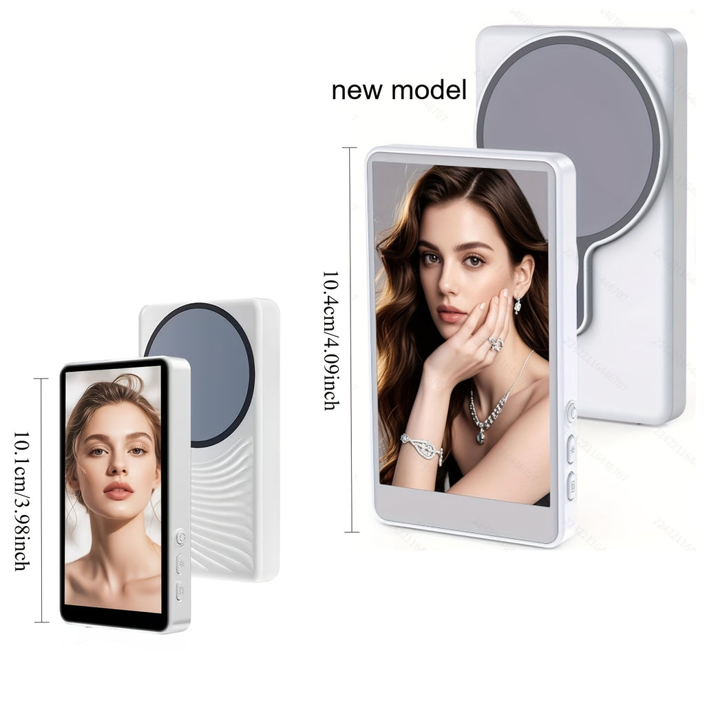 Wireless Selfie Monitor Screen for Iphone And Android, 2000/2500Mah with Wireless Remote, 3-Level Brightness And Wide Screen Mode, Using Phone Rear Camera for Selfie Vlog No Delay Live Stream for Tiktok White