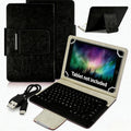 Universal 10.1 Inch Android Tablet Case with Keyboard, Removable Wireless Wireless Keyboard + PU Leather Folio Book Cover + Stand, Travel Portable Sleeve for Ios/Android/Windows System Tablet