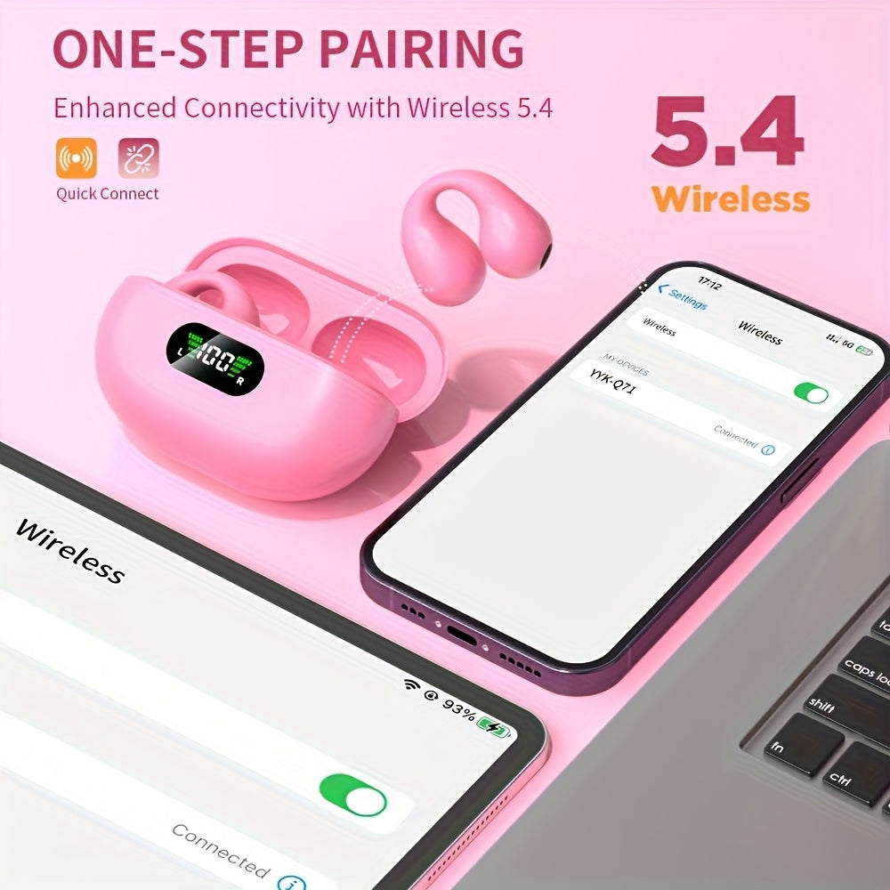 Truly Open Wireless Earphones (Wireless 5.4 TWS), Experience 360° Ambient Awareness & All-day Comfort, Secure Open-ear Fit For Sports/fitness, Advanced ENC Delivers Crystal-clear Calls, Intuitive Touch Control