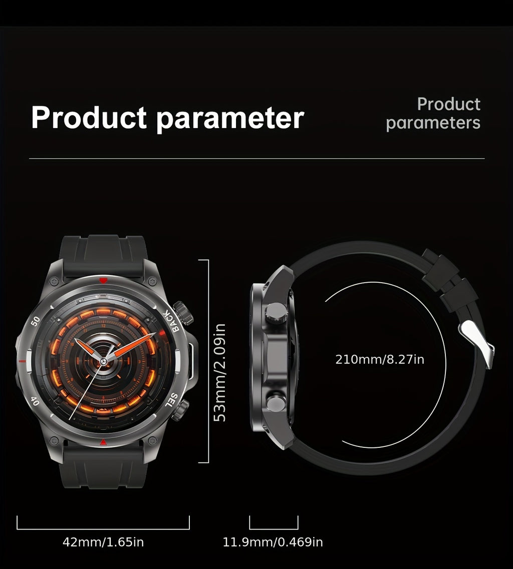 2024 New GPS Motion Trajectory Smart Watch for Men LED Lighting 360*360 HD Screen AI Voice Wireless Call NFC Smartwatch, Compass Sport Fitness Tracker Watches Outdoor Sports Smart Watch for Men Father's Day Gift