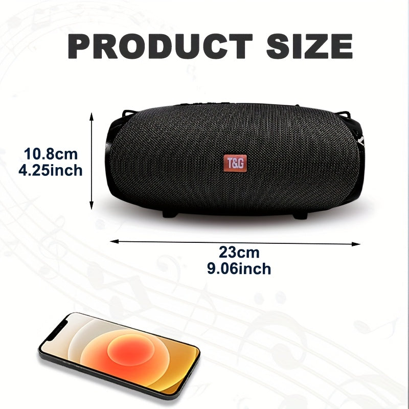 TG534 Portable Wireless Speaker With Dual Speakers, Wireless Speaker, TWS Stereo Hi-Res Audio, Hands-free Call/FM/TF Card/U Disk, Connect To Mobile Phone/Tablet/TV, Support Plug-in Card U Disk, Compatible With TF Card/USB Drive/FM Built-in Microphon