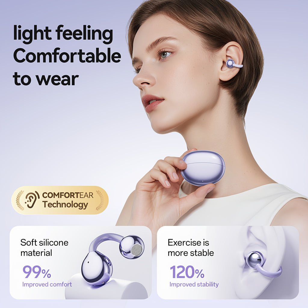 2025 New Wireless Earphones, Butterfly Earring Decoration, Microphone-Equipped Non-In-Ear Headphones, Gaming Couple Headphones, AI Translation Function, HD Calling Earphones, Compatible with Iphone And Android Phones, Christmas Gift