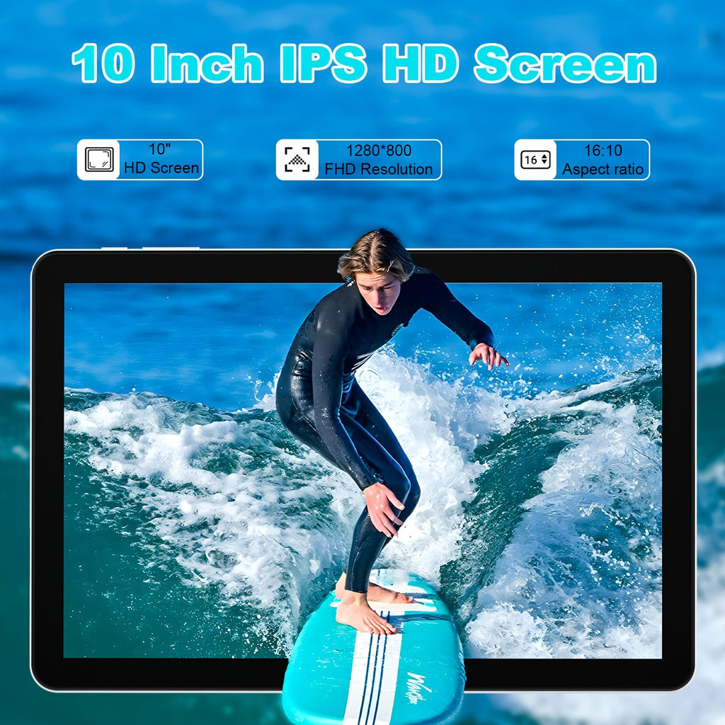 Android 14 Tablet, 10 Inch 8(3+5)GB RAM+32GB ROM/ 1TB Expandable Tableta PC, Octa-core Processor Computer, 1280 * 800 IPS Touch Screen, 2+2MP Dual Camera, WiFi, Tablet with Optional Keyboard, Mouse, Case, Stylus Without Electricity, Halloween Gifts