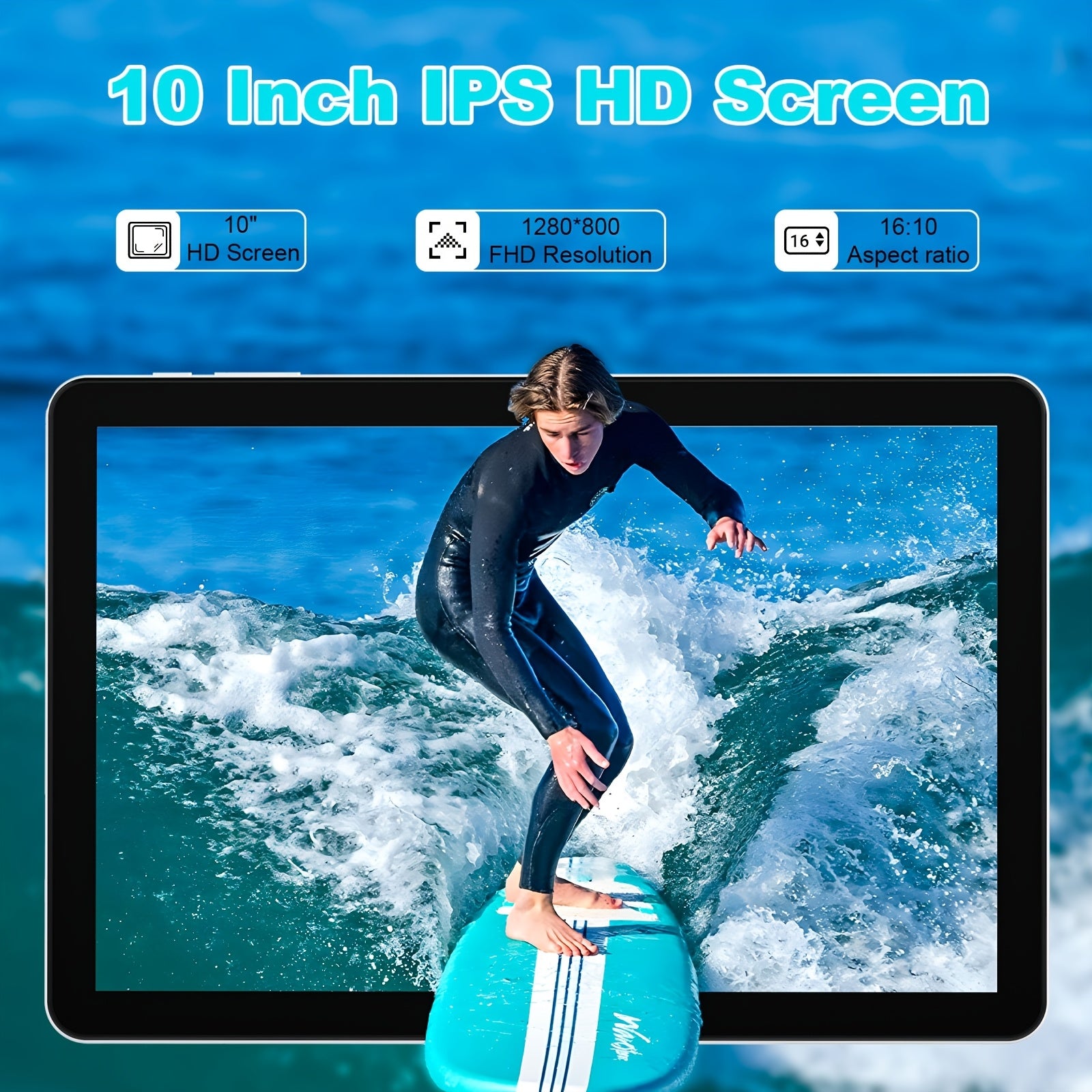 Android 14 Tablet, 10 Inch 8(3+5)GB RAM+32GB ROM/ 1TB Expandable Tableta PC, Octa-core Processor Computer, 1280 * 800 IPS Touch Screen, 2+2MP Dual Camera, WiFi, Tablet with Optional Keyboard, Mouse, Case, Stylus Without Electricity, Halloween Gifts
