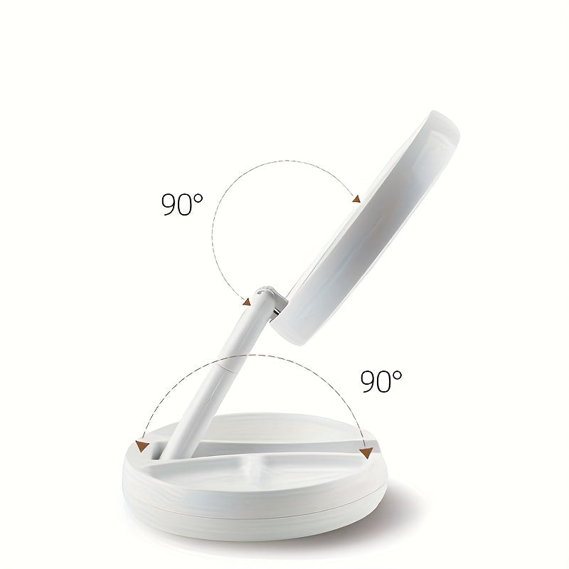 Mirror Light with Light, 10x Magnifying Glass Vanity Mirror, Bright LED Travel Makeup Mirror, Double-sided Makeup Mirror, Table Mirror Can Be Used for Bathroom, Beauty Tool Companion, Makeup Mirror, Ladies' Gift/USB Power/battery Power