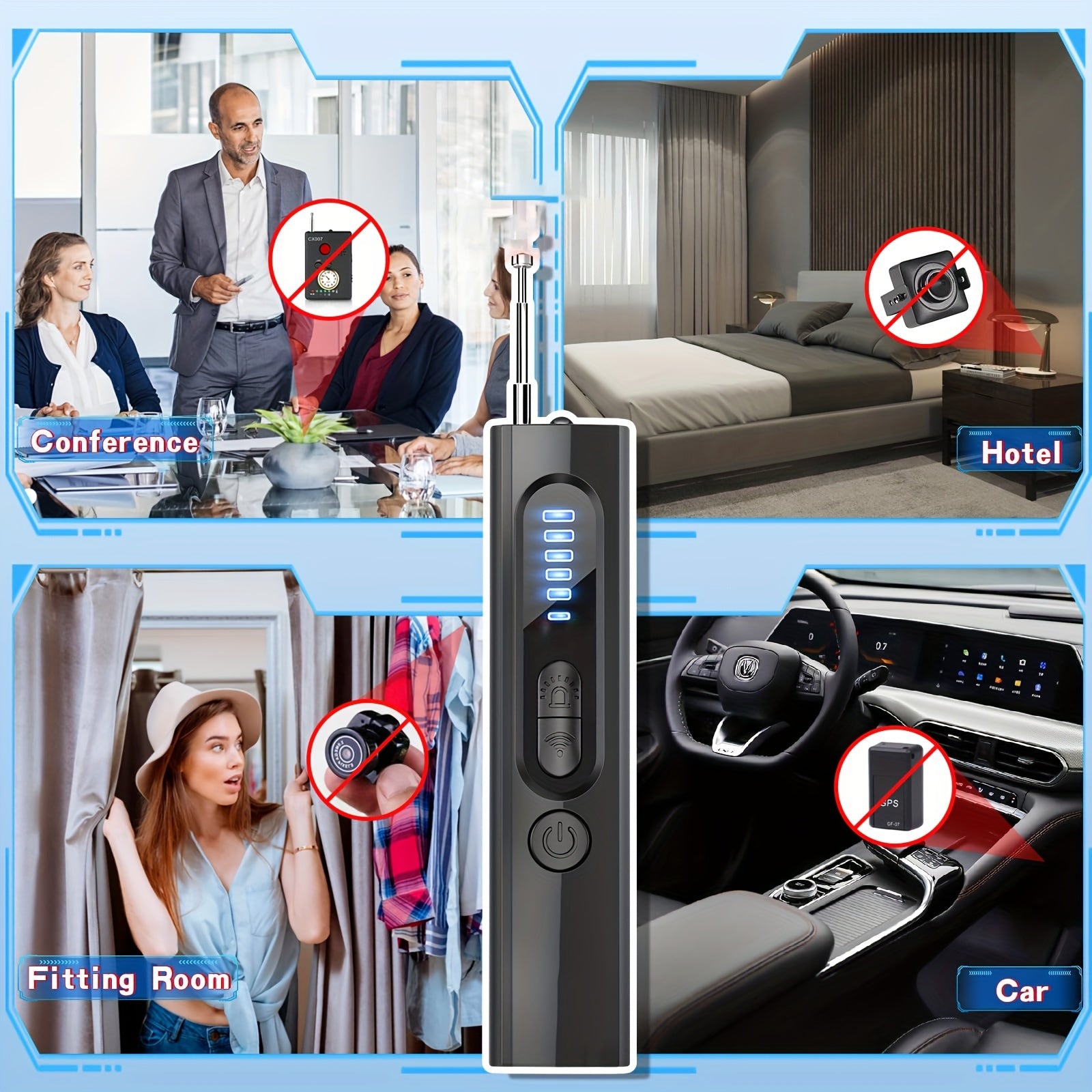 [Portable Wireless Camera] Hidden Camera Detectors, Portable Wireless Camera Detectors, Anti-Spy Camera Detector Bug Detector With Finding Wireless Camera, Wired Camera, Night Vision Camera, Socket Camera, Infrared Camera, GPS Camera, Pinhole Camera & EM