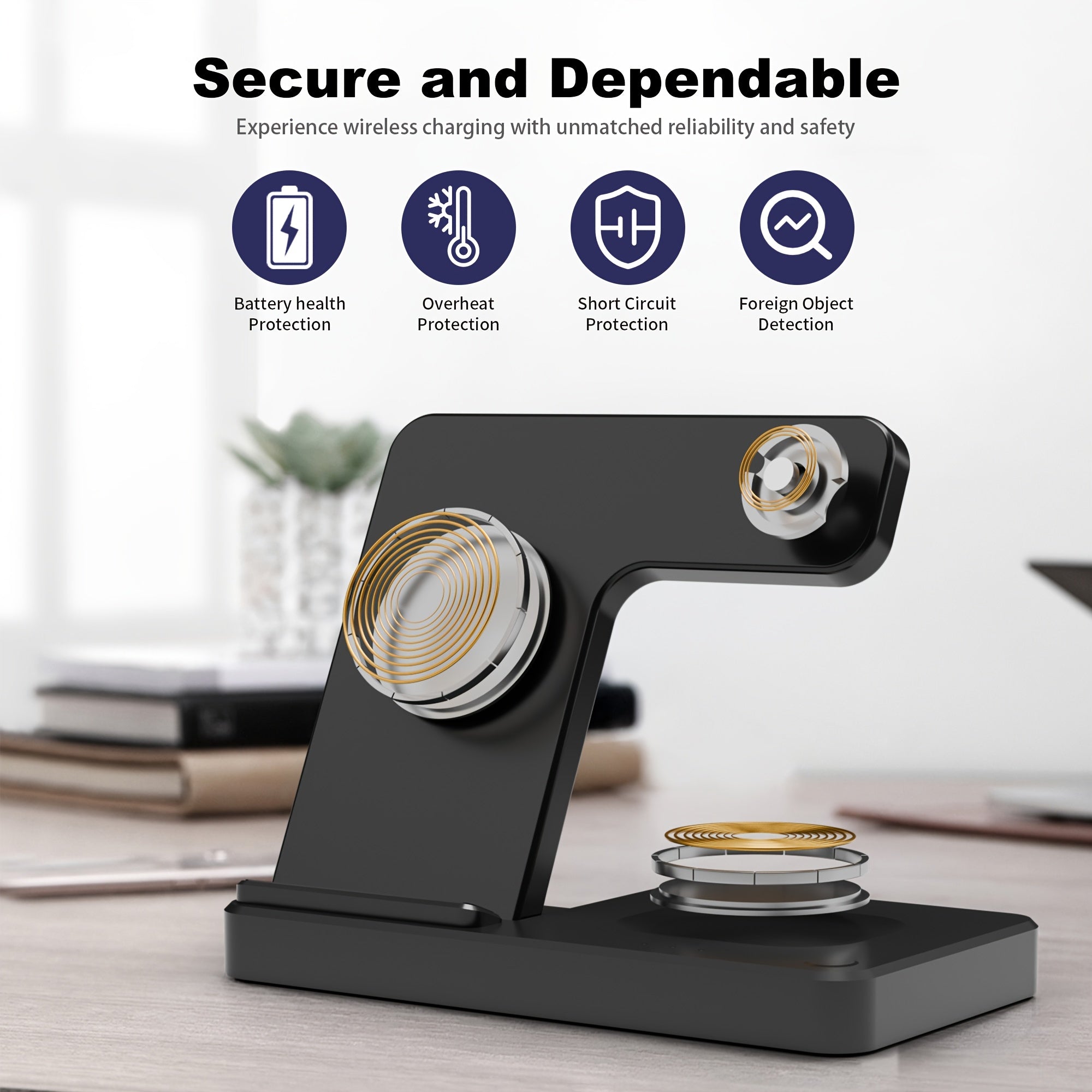 [Portable Fast Charging] Wireless Charging Station 3in 1 Portable Fast Charging for iPhone 17 16 15 14 Pro Max 13 12 11, for iWatch 11 10 9 8 7 6 5 4 3 2 Se, for Airpods 4 3 2 Pro, for Samsung & 20 10 9 8 Series, School Season