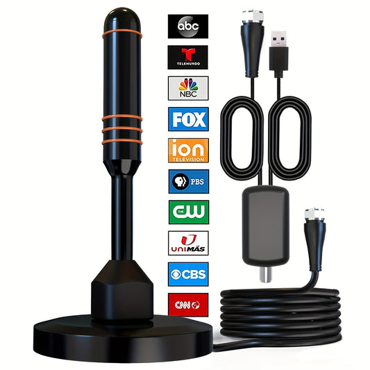 2024 Top-Rated Portable High-Definition TV Antenna - 8K 4K HDTV Signal Receiver with Crystal-Clear Picture And Sound - Perfect for All TVs, Indoor And Outdoor Use, Filter Built In The Booster