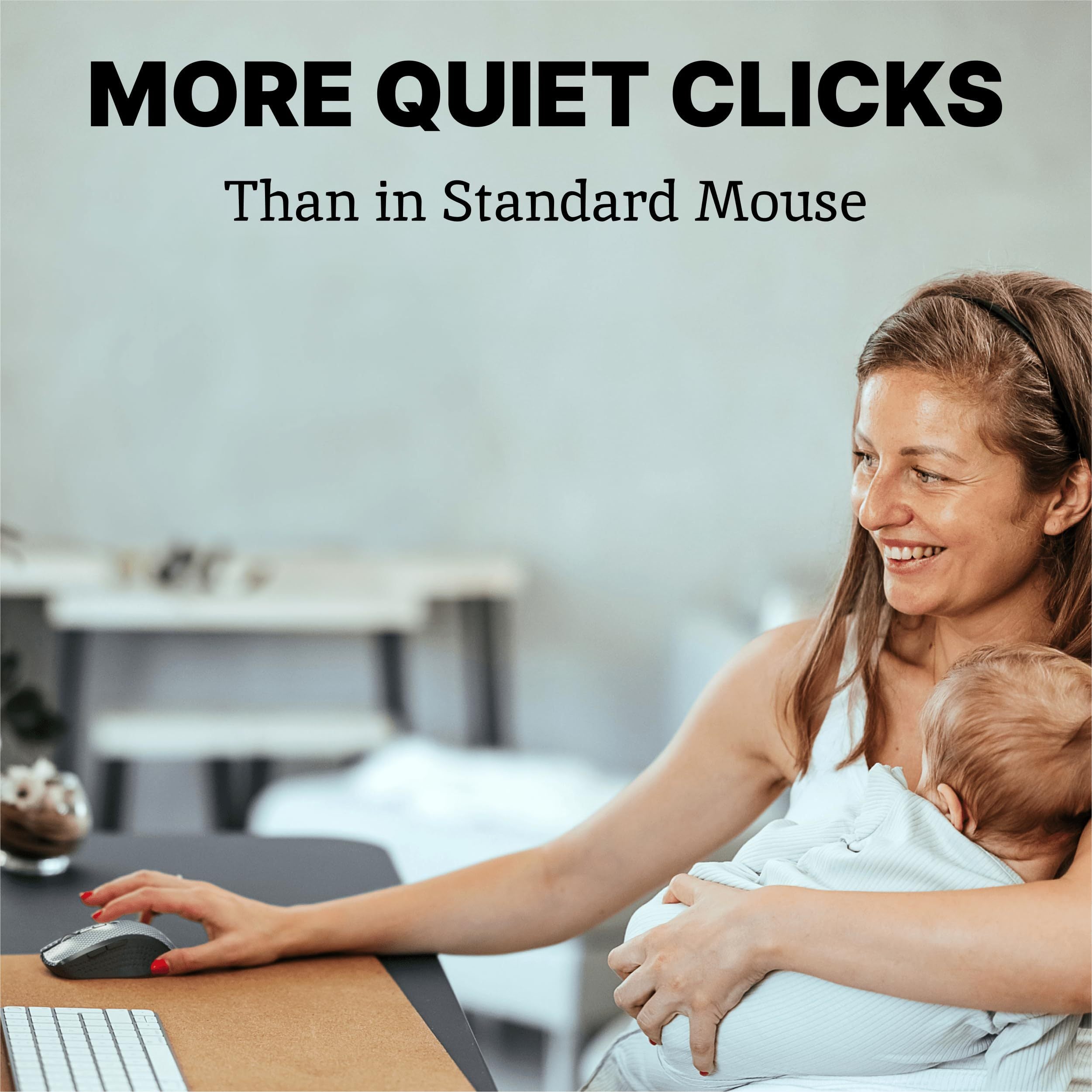 Silent Mouse Wireless – Computer Mouse Wireless, Mouse for Laptop, Mouse USB, Mouse for Chromebook, Mouse Cordless, Mouse Inalambrico, PC Mouse, Computer Mice, Quiet Mouse