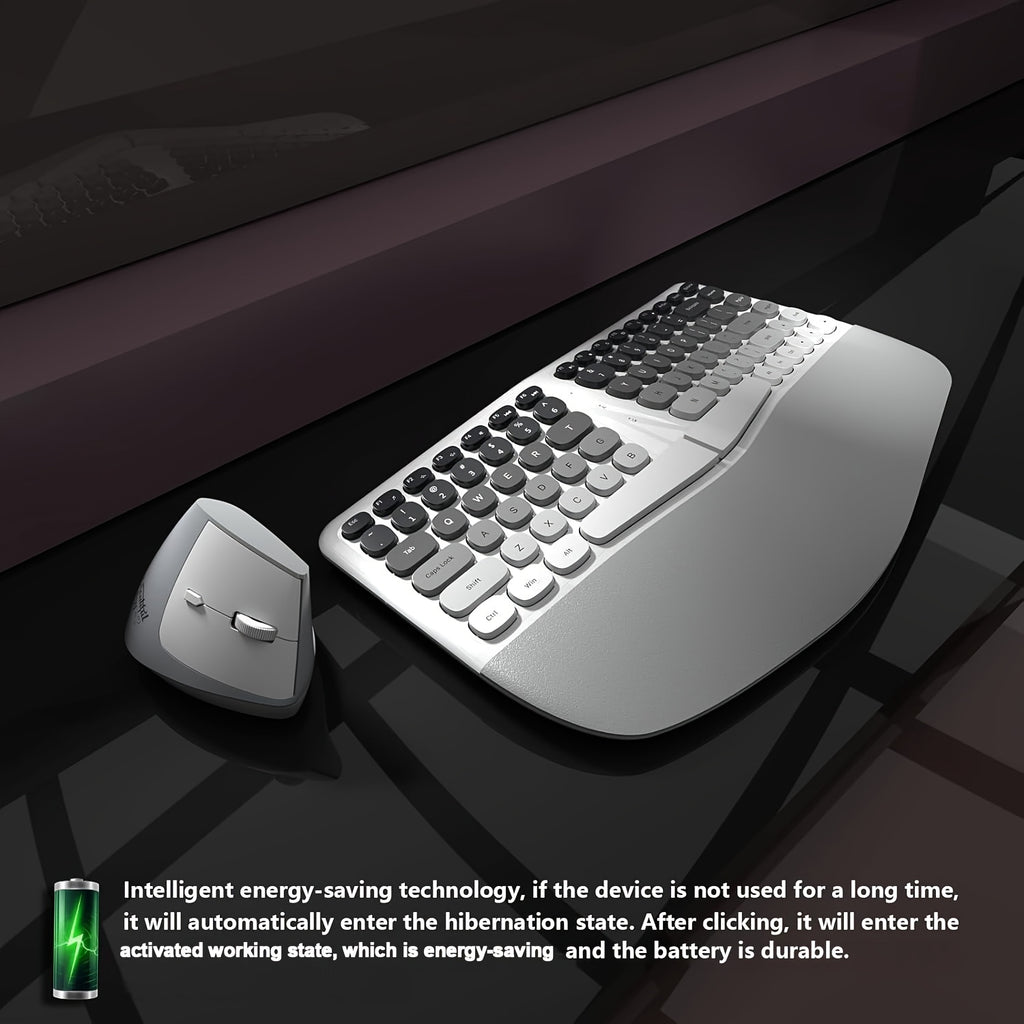 The New Keyboard And Mouse Set from KLZO Boasts an Ergonomic Design, Offers Support for The Wrists, Promotes Hand Health, Helps Prevent Tenosynovitis, Features Wireless Wireless Connectivity