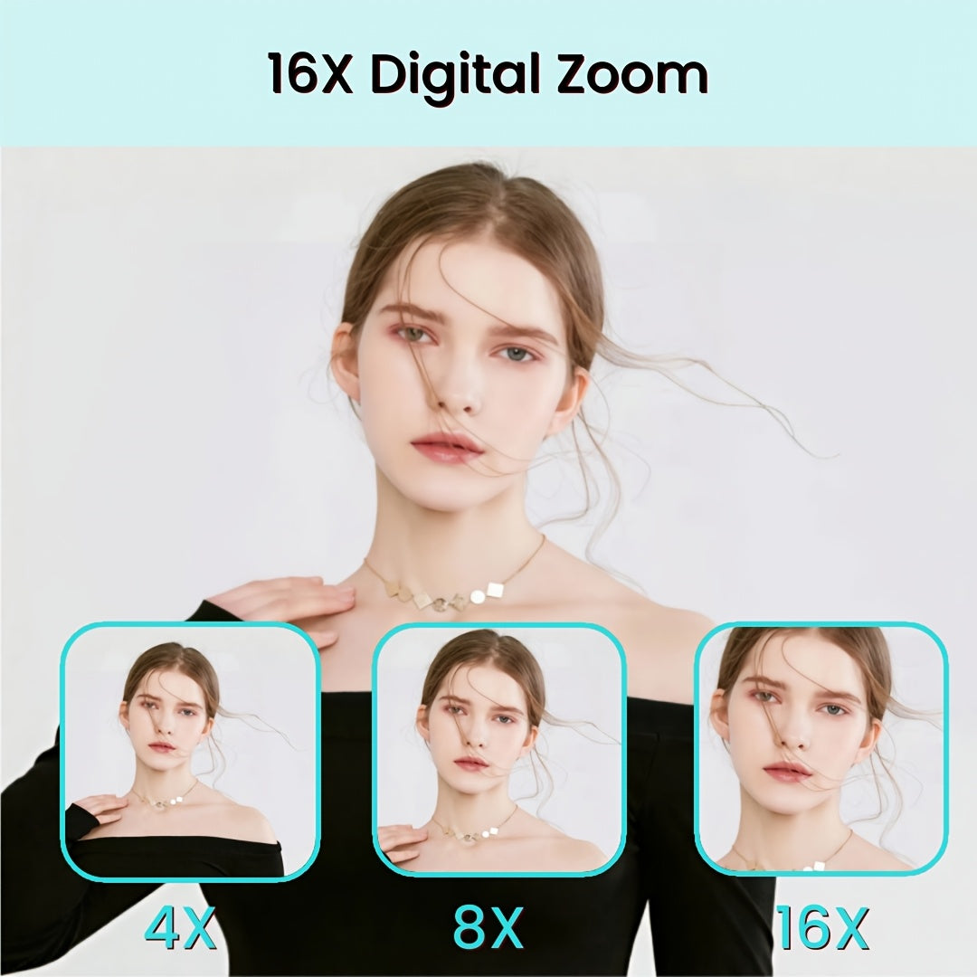 Digital Camera, Vlogging Camera, 72MP 2.5K Compact, 16X Zoom, Auto Focus - Vintage CCD Camera with 32GB Card - Ideal Retro Gift for Teens, Begginers