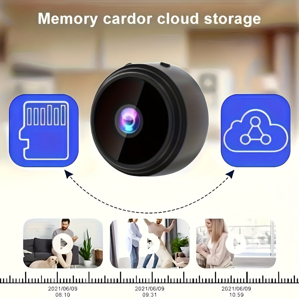 4pcs Wireless Surveillance Camera A9 with 150° Adjustable Rotation & Wide-Angle Lens - Night Vision & Motion Detection 2.4GHz WiFi APP Control Smart Security Camera for Home/Office/Pet/Baby Car Monitoring, Indoor Mini Compact Camera, Cloud/SD Storage