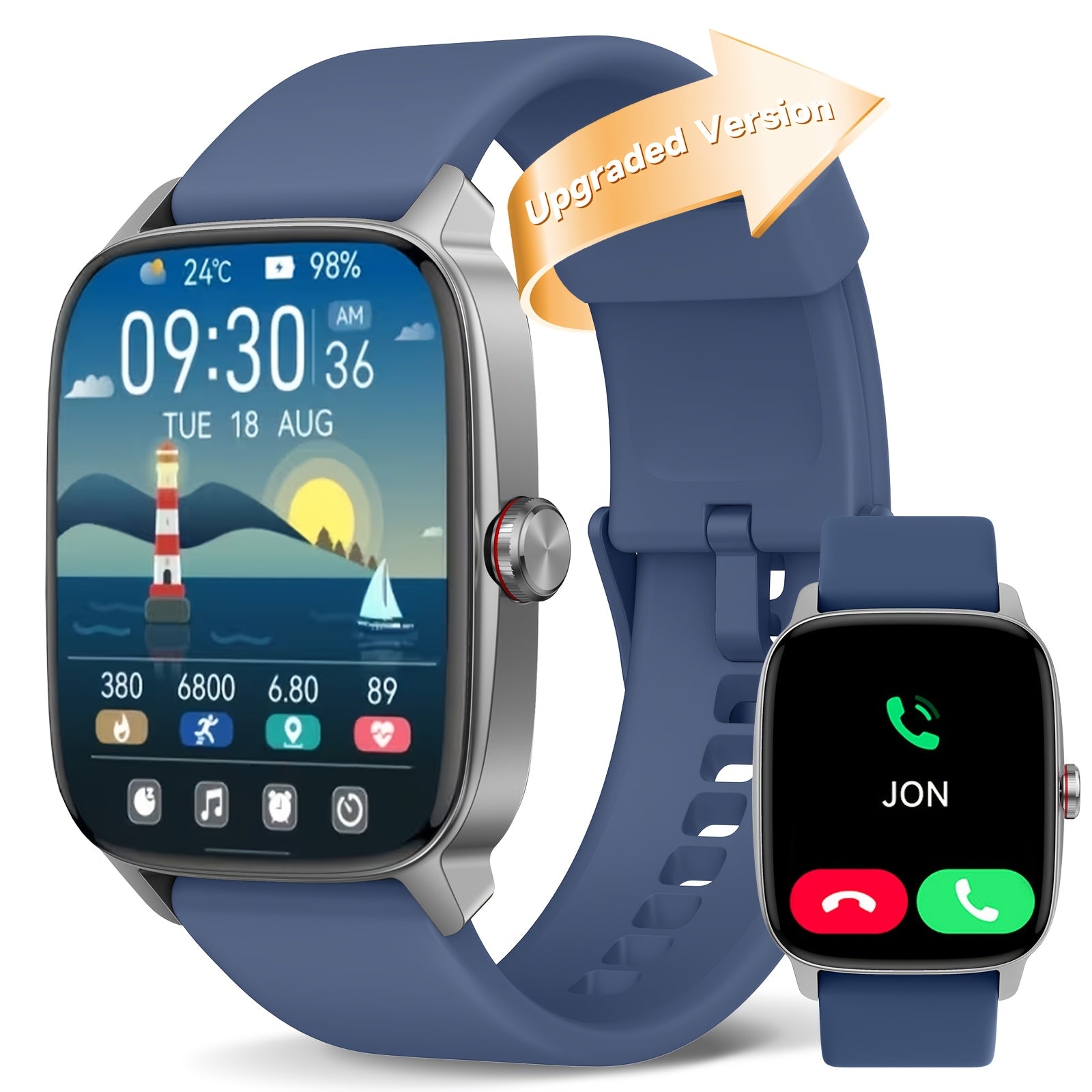 [Mother's Day Gift] Mother's Day Gift, FAWEIO Women's Smart Watch, Men's Wireless Calling, 1.8-inch HD Touchscreen, Fitness Tracker, 100+ Sports Modes, Built-in Alexa Smartwatch, Suitable for iPhone and Android